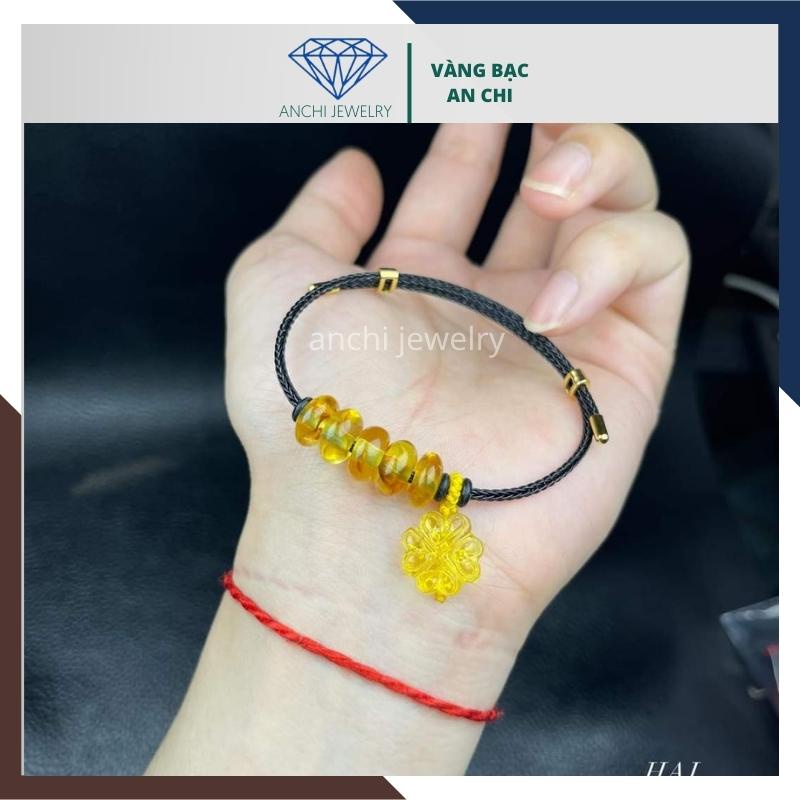 Vòng tay dây cáp đeo charm / lu thống phong thuỷ size 2mm - mẫu Chữ O. Anchi jewelry