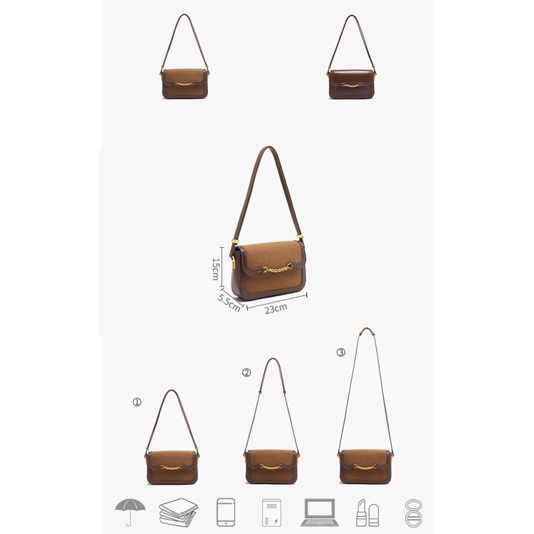 Túi xách nữ đeo chéo đeo vai Micocah dáng công sở thời trang phối màu Vintage da cao cấp cực đẹp MSP: 597 ClidStore