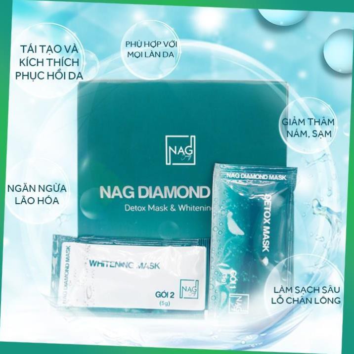 BỘ ĐÔI MẶT NẠ N.A.G DIAMOND MASK-Thải độc, dưỡng trắng da mặt toàn diện/DETOX MASK-WHITENING MASK | BigBuy360 - bigbuy360.vn