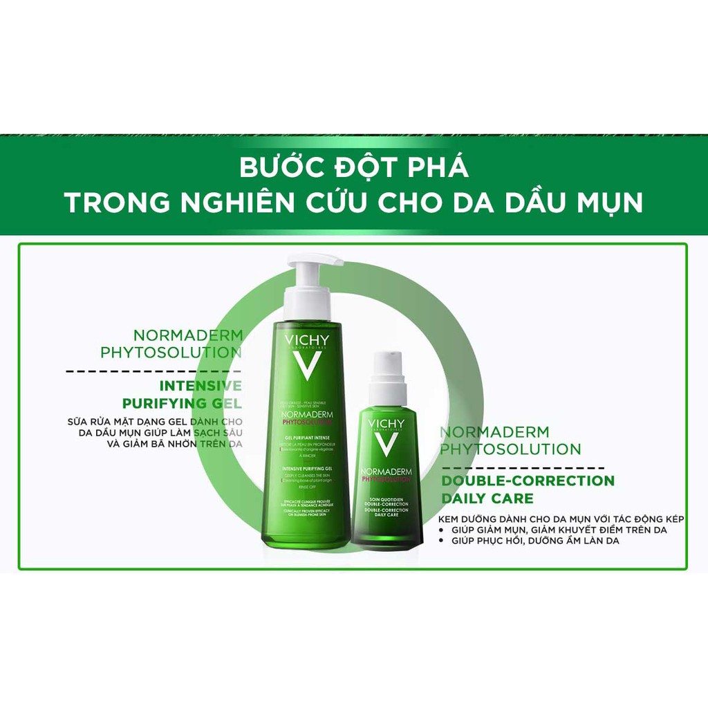 Kem Dưỡng Dành Cho Da Dầu Mụn Với Tác Động Kép Vichy Normaderm Phytosolution 50ml