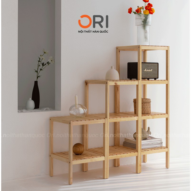 [HÀNG LOẠI A] KỆ GỖ TRANG TRÍ ĐA NĂNG HÌNH VUÔNG 3 TẦNG - SHELF 3F