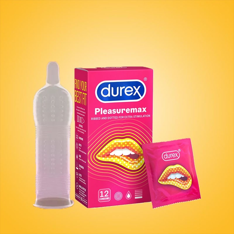 [Mua 3 Tặng 1] - BCS Durex PleasureMax Hộp 12 Cái - Loại Gân Gai Tăng Khoái Cảm Cực Đã - Ngăn Xuất Tinh Sớm