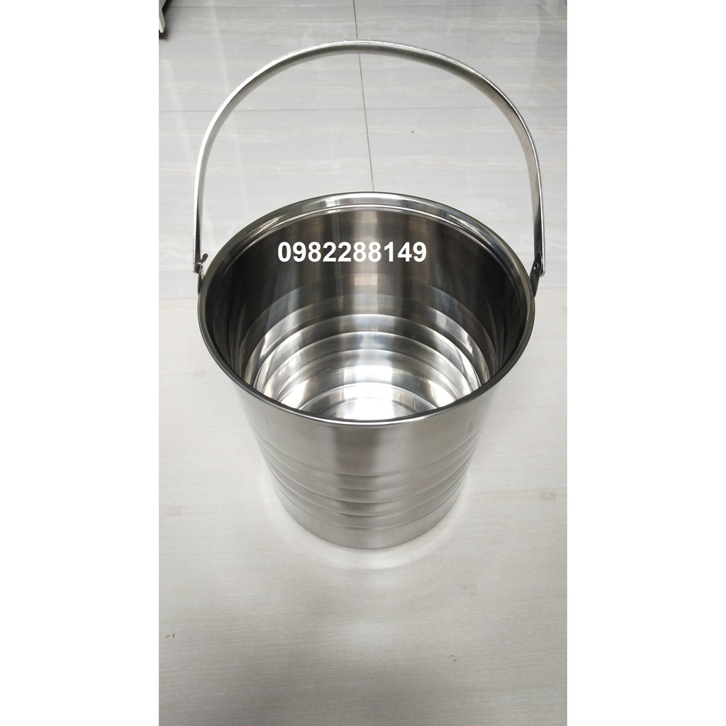 XÔ ĐỰNG ĐÁ,ƯỚP RƯỢU INOX CÓ QUAI XÁCH 18CM,20CM.
