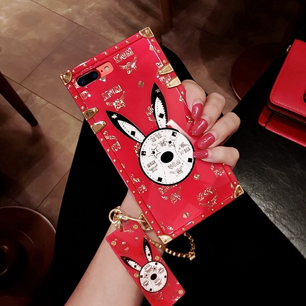 Street Style Mirror Rabbit Ốp lưng OPPO A31 A91 A5 A9 2020 Ốp lưng A5s F9 Reno 2 z 2f 3 R15 R17 F11 Pro Ladies Phone Case with Strap