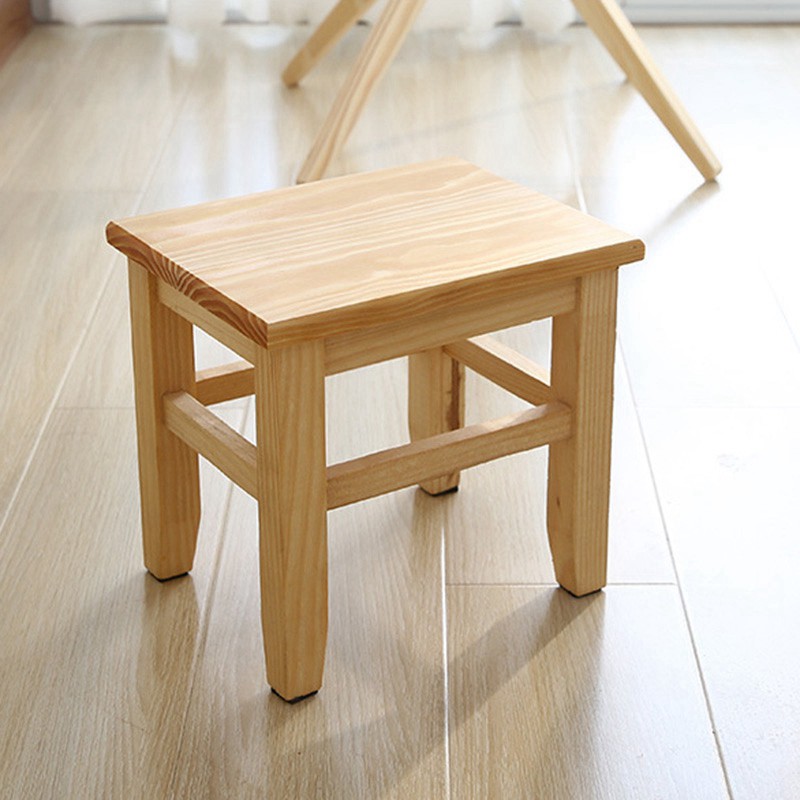 ⌒Multi-Function Solid Wood Shoe Children'S Adult Living Room Home Small Sof On-Slip Bath Bench Stool