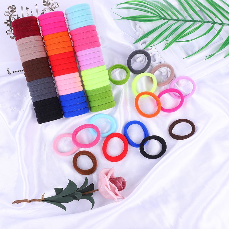 Set 2 Dây Thun Cột Tóc Đen Co Giãn Cao