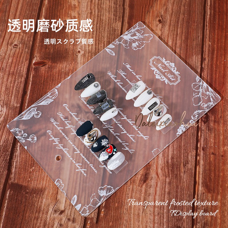 Khung trưng móng mẫu chất liệu mica có chân đứng chuyên dùng làm nail