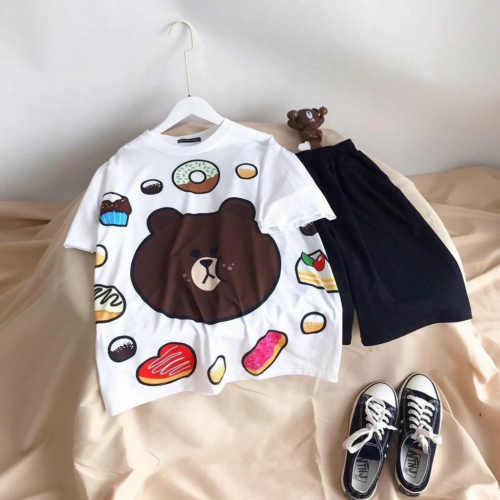 Set đồ bộ hoạt hình ❤️ Bộ mặc nhà Cartoon BUNNY DONUT form rộng Unisex nam nữ Molly Fashion