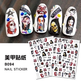 sticker halloween 3d dán móng tay nail