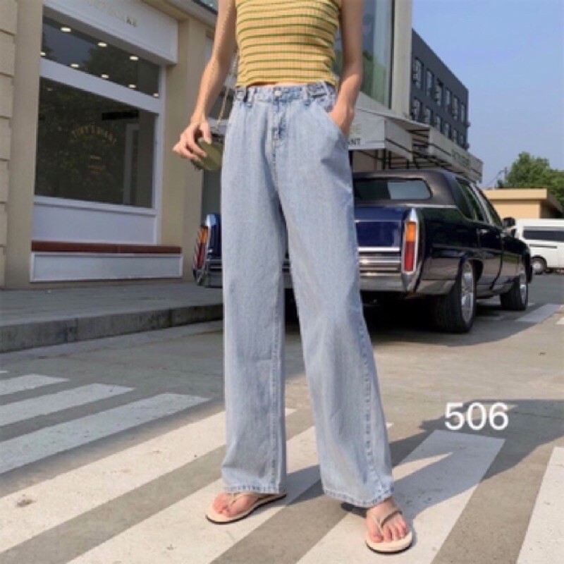 [Giá siêu rẻ] Quần baggy jeans ống rộng lưng cao hai đai kiểu, kèm ảnh thật (62/63)