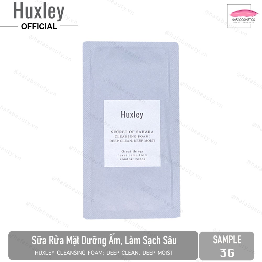 [Sample 3g] Sữa rửa mặt dành cho da dầu Huxley Cleansing Foam; Deep Clean, Deep Moist 3g