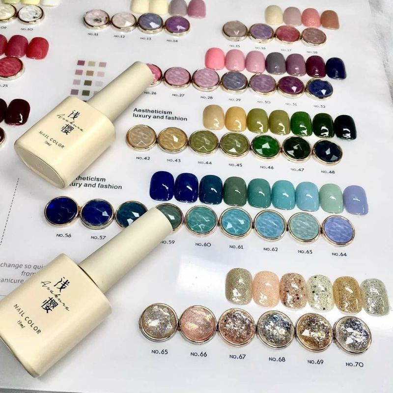 Sơn nhật Minayin - set 70 màu tặng kèm base top và bảng màu