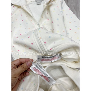 Bộ nỉ bông chấm bi bé gái