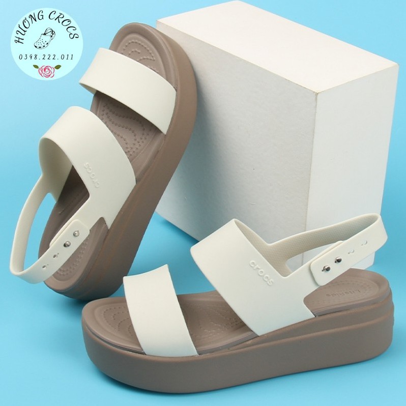 Sandal Cross Brooklyn đế cao 5cm (màu trắng)