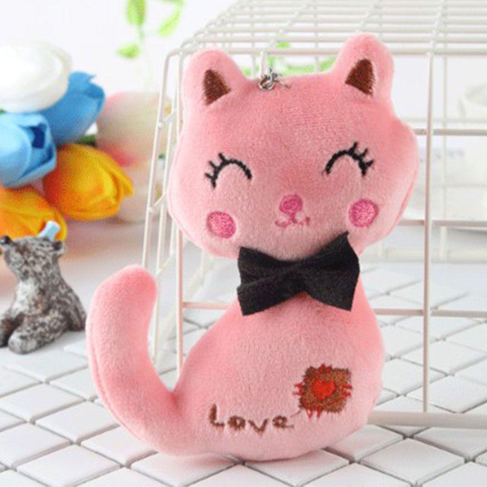 Móc Khóa Hình Mèo Nhồi Bông 12cm Dễ Thương