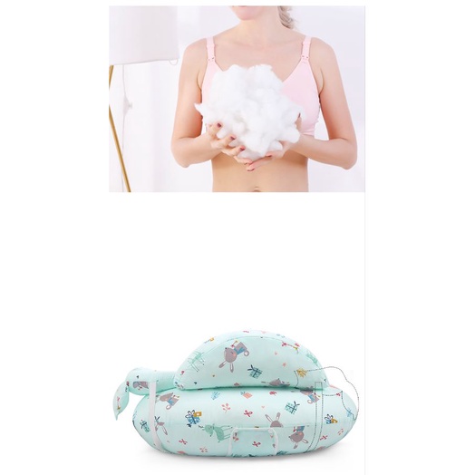 Gối cho con bú và ngủ cao cấp, Có dây deo, gối kê đầu, chống trượt, chóng trào ngược sữa cho bé