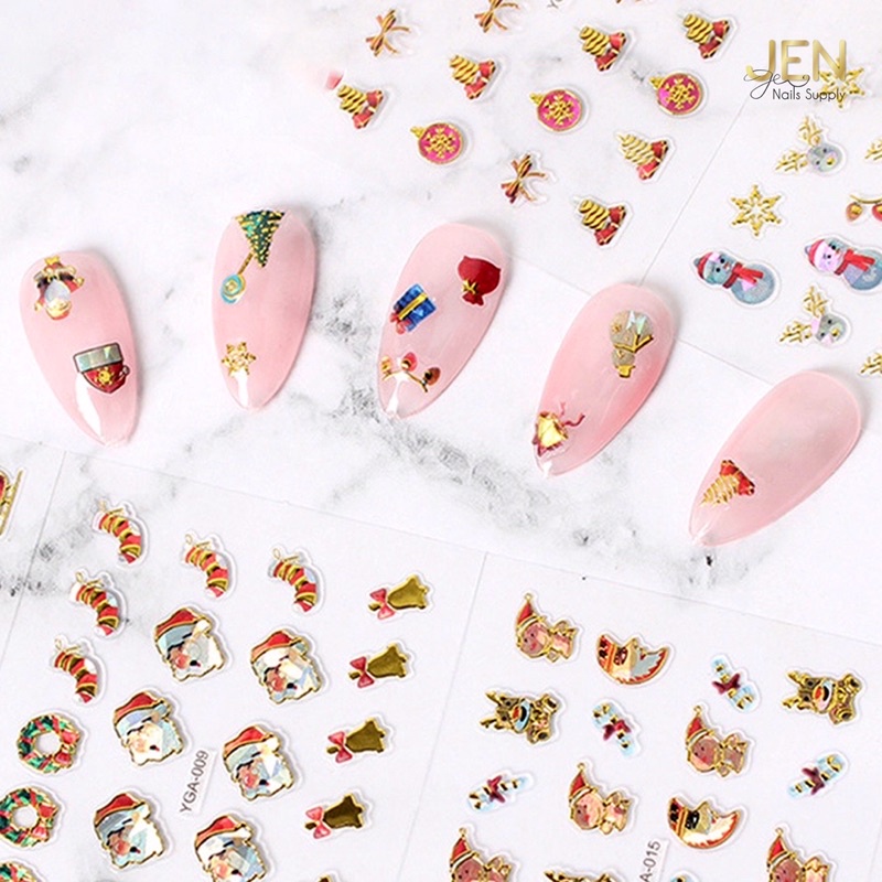 Sticker noel dán móng-hình dán nail bông tuyết giáng sinh