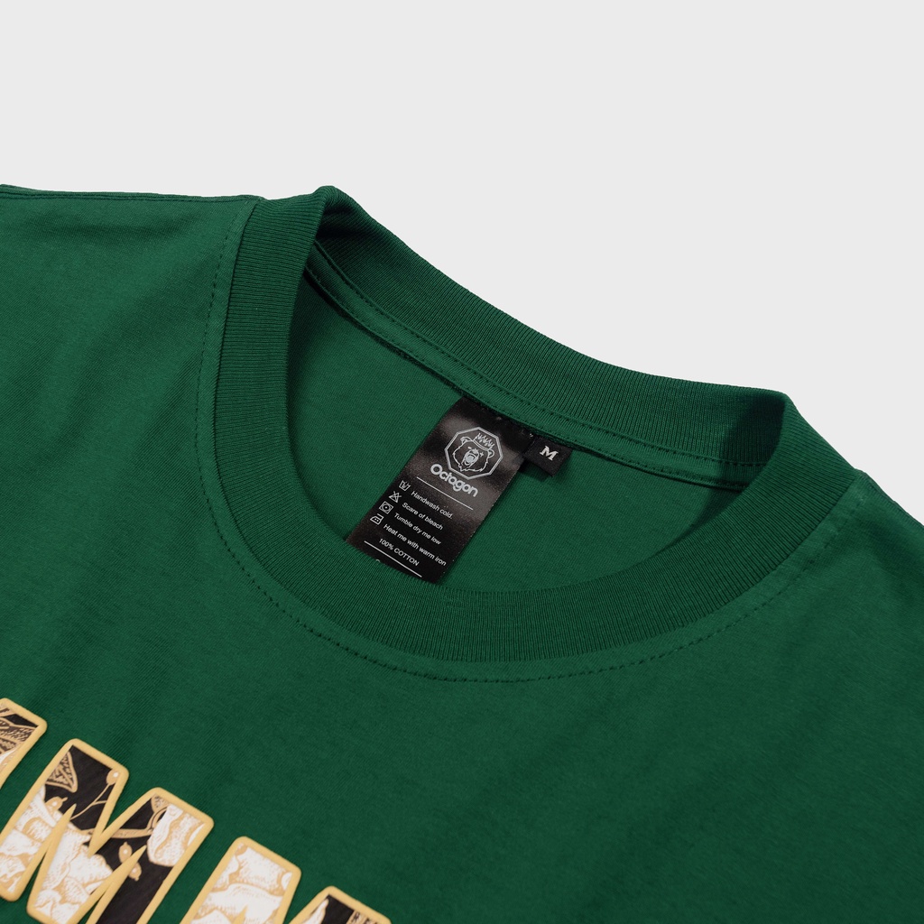 Áo Tanktop Floral OCTAGON Cotton 100% Màu Xanh Lá Unisex Form Rộng