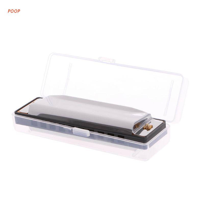 Kèn Harmonica 10 lỗ bằng thép không gỉ màu xanh dương kèm ốp