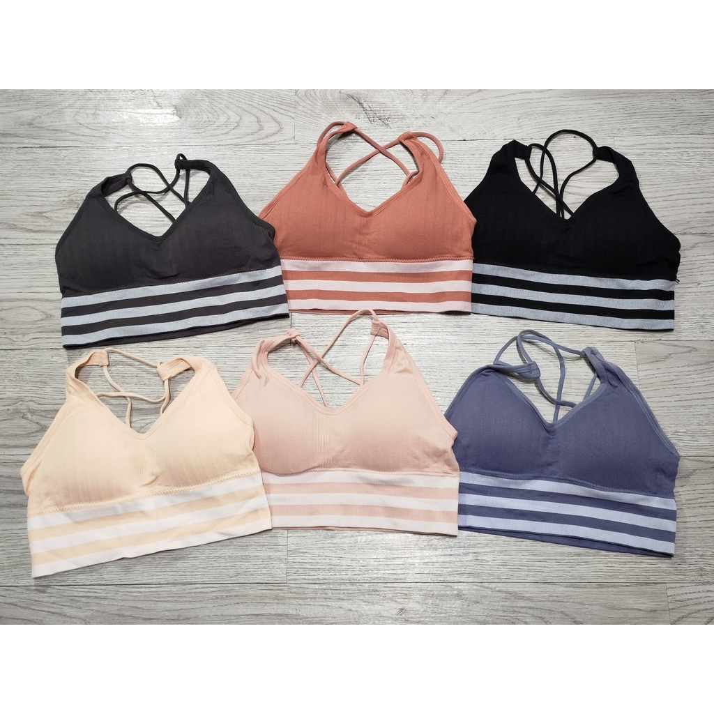 Aó Bra Nữ Tập Gym Yoga Aerobic thể thao dệt kim quảng châu kèm mút lót Freesize Bin Sports A172