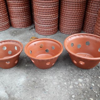 Chậu gốm trồng phong lan- phi 17+ móc treo