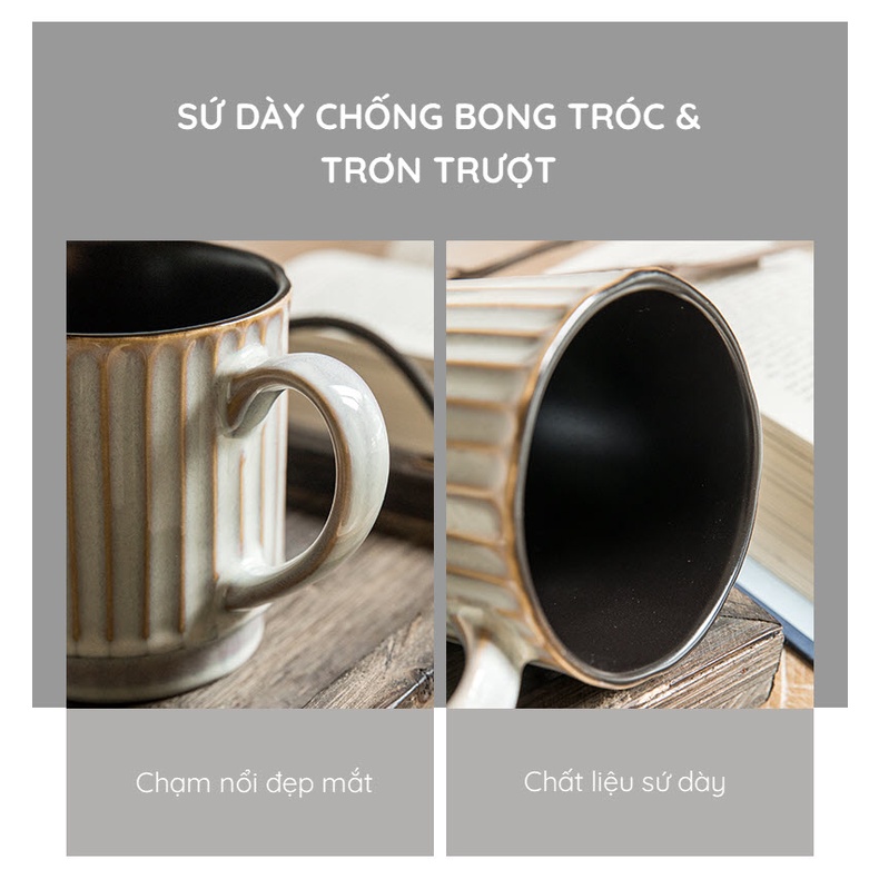 Cốc cà phê ly sứ dung tích lớn 500ML #littlechickhome