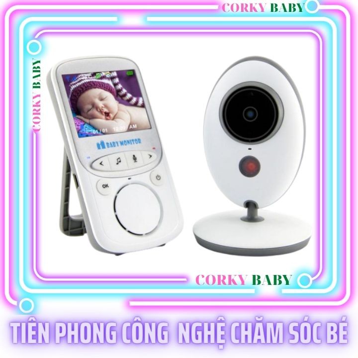 Máy báo khóc Corky Baby siêu nét không wifi, camera giám sát không dây, tín hiệu bắt xa ổn đinh mbk03