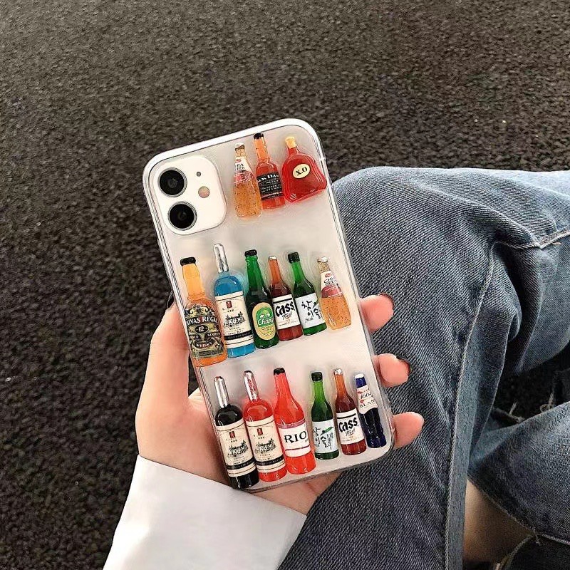 Ốp Điện Thoại tpu Hình Chai Rượu 3D Cho IPhone 14 14 pro 14 PROMAX 7 7 plus8 8plus xr x / xs xs max 11 11 pro 11 pro max
