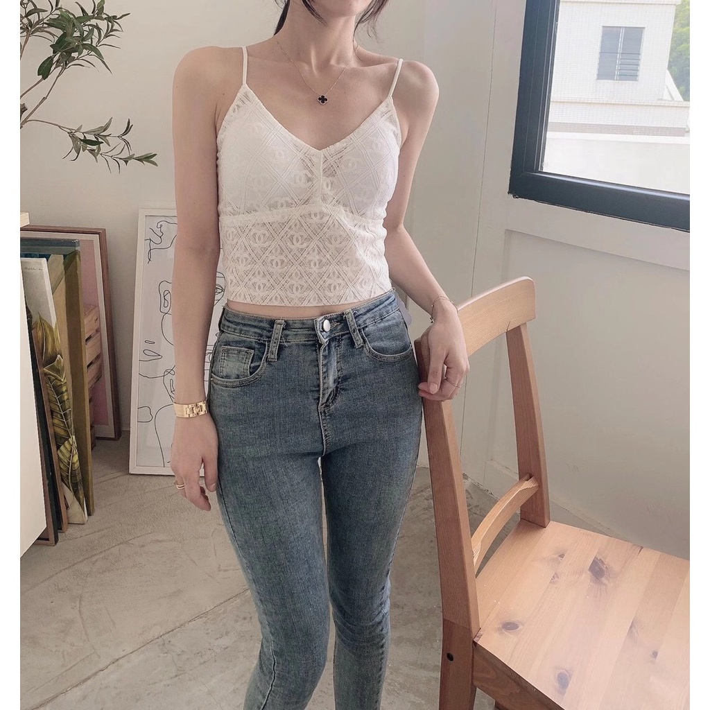 Áo bra ren sexy kẻ ô đệm dày chun lưng siêu đẹp BR998