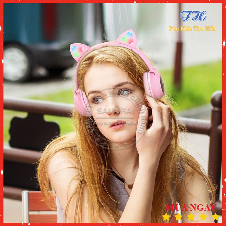Tai Nghe Chụp Tai Mèo Siêu Dễ Thương Chụp Tai Không Dây Bluetooth Hoco W27 - BH 12 Tháng