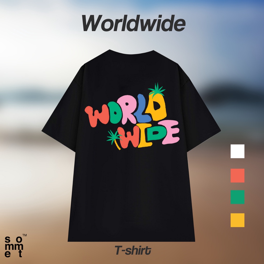Áo phông cộc tay in hình Worldwide - T05