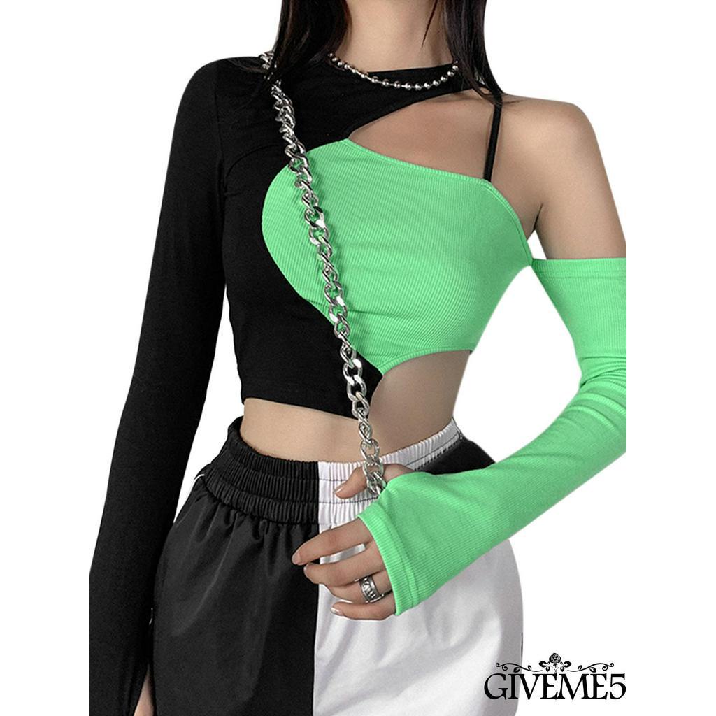 Áo thun nữ thời trang lệch vai độc đáo