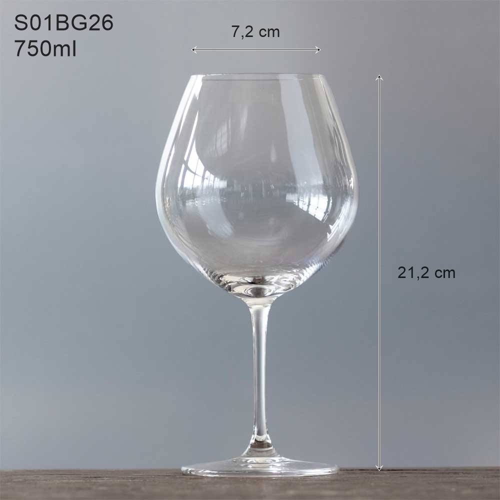 Bộ 6 Ly Uống Rượu Vang Đỏ Pha Lê Cao Cấp Lucaris Burgundy 750ml Nhập Khẩu Chính Hãng Độ Bền Cao - Bangkok S01BG26