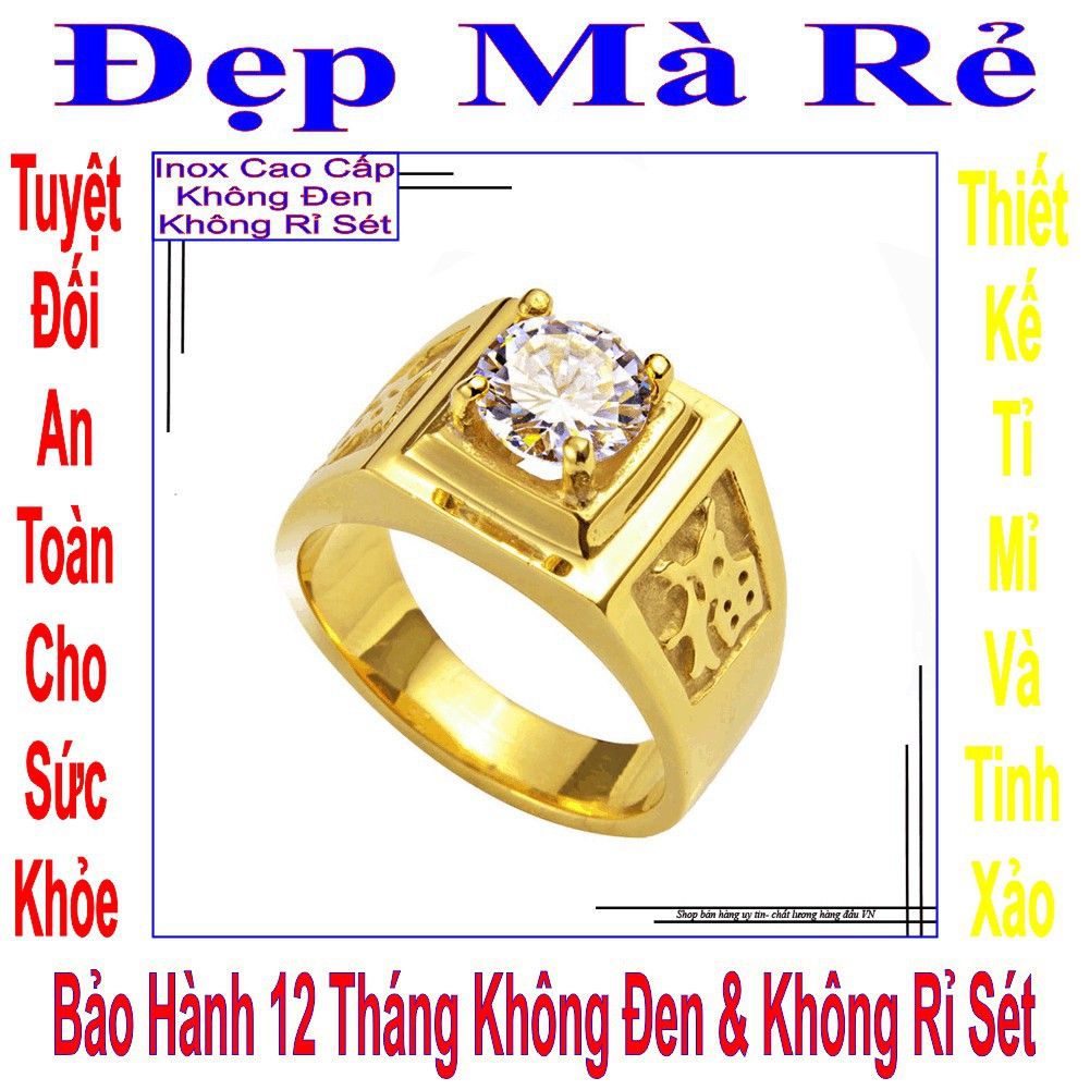 Nhẫn nam đẹp giá rẻ Chữ Phước