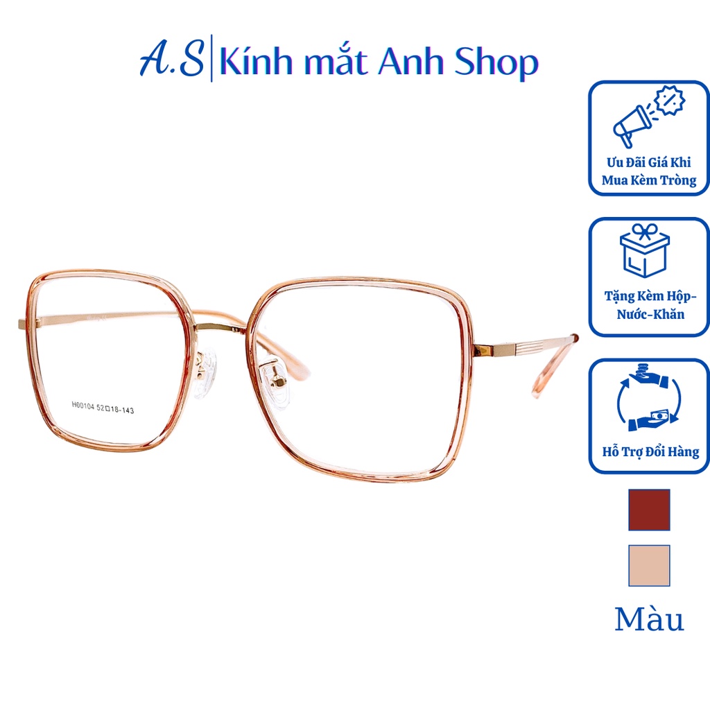 Kính vuông to chất liệu kim loại bền đẹp thời trang 00104