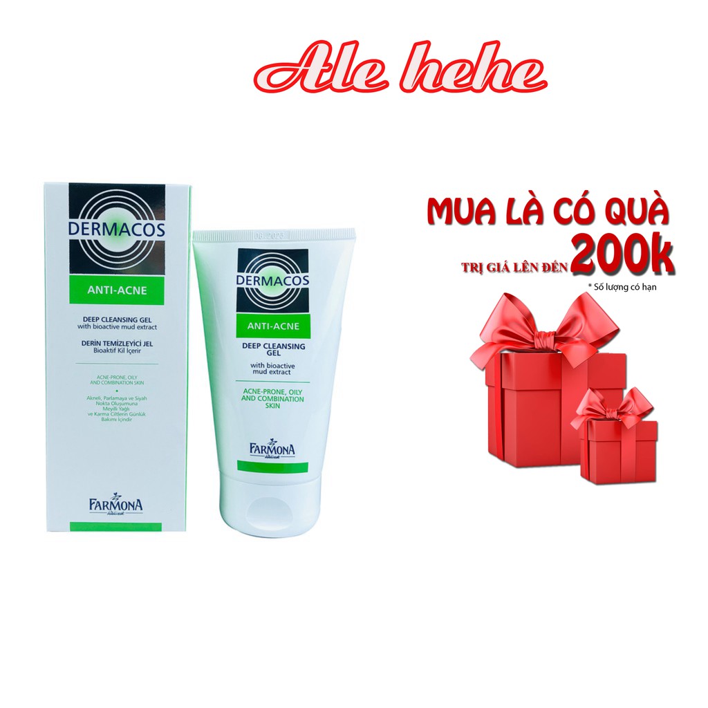  Sữa Rửa Mặt Dermacos Dành Cho Da Dầu Mụn, Giảm Mụn, Giảm Thâm Hiệu Quả 150ml