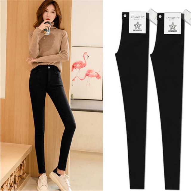 Quần skinny nữ cạp cao chất vải cao cấp dày dặn co giãn tốt - Hàng Loại 1