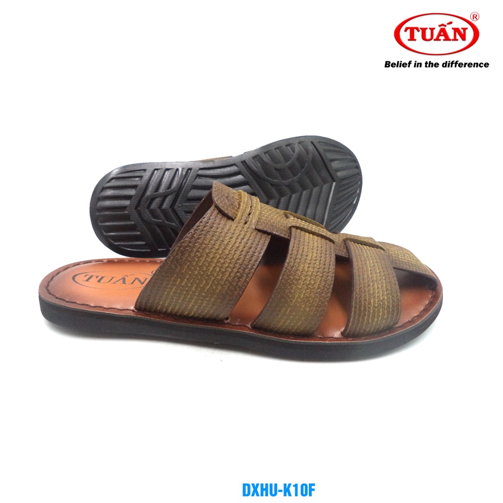 Dép da nam quai rọ thương hiệu Tuấn DXHU-10F