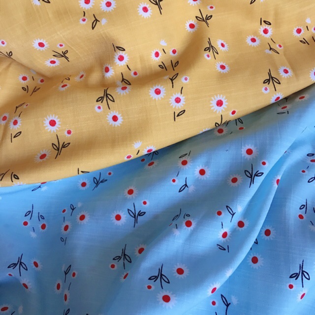 vải đũi lạnh cúc cành nhụy đỏ