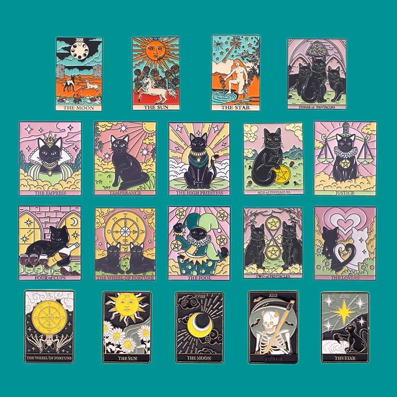 Ghim cài áo QIHE JEWELRY kiểu punk tarot tùy chỉnh