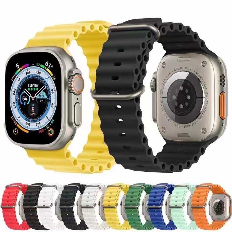 Dây Đeo Bằng Silicone 49mm 45mm 44mm 40mm 41mm 42mm 38mm Dành Cho Apple Watch iWatch Ultra serie 8 7 6 5 3 se