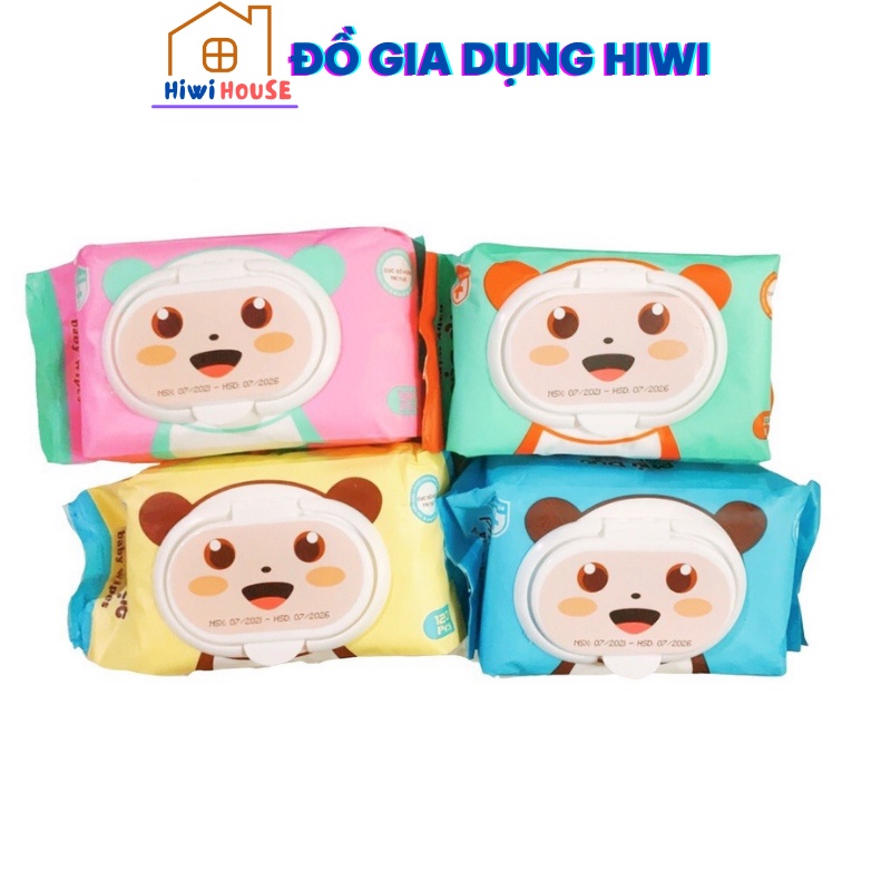 [Mẫu mới] Khăn giấy ướt Phú Đạt hình gấu gói 120 tờ chính hãng không mùi, siêu mềm mại