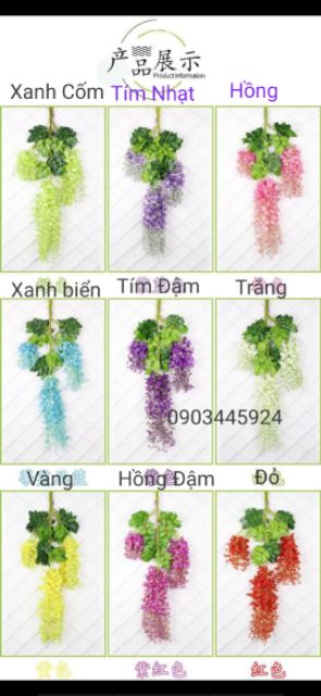 Hoa giả - Hoa Tử Đằng chiều dài 110cm.Có Ảnh Thật