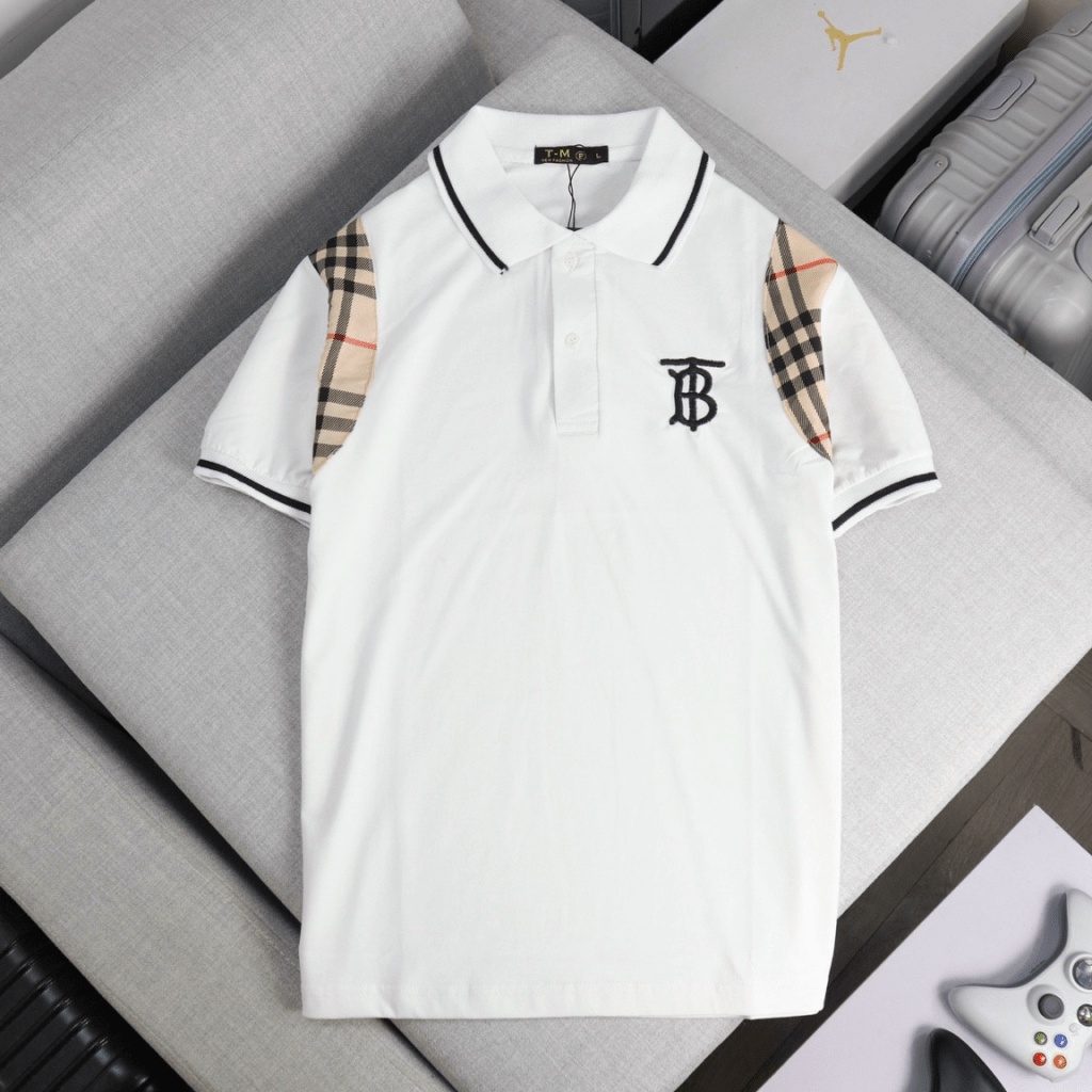 Áo Thun Nam cổ Trụ Sọc Vai Logo Thêu Cao Cấp Chất Cotton Mịn Mát Form Chuẩn Soái Ka NEW UNISEX