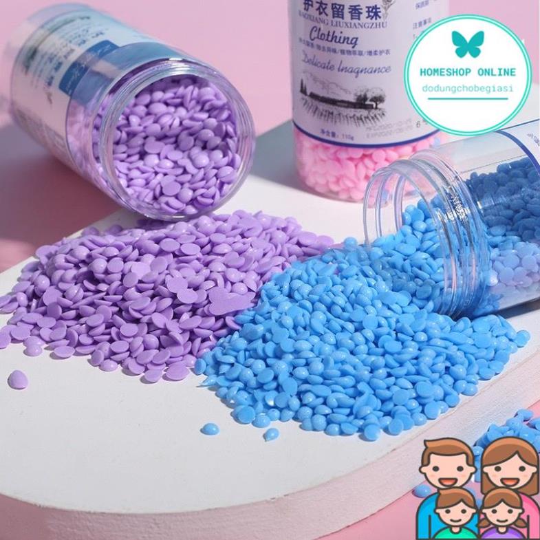 Hộp Viên xả thơm quần áo nội địa hạt xả thơm làm mềm vải 110g lọ nhiều mùi thơm nước hoa quả ngọt