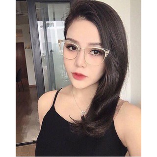 Gọng kính nửa viền trong suốt có độ