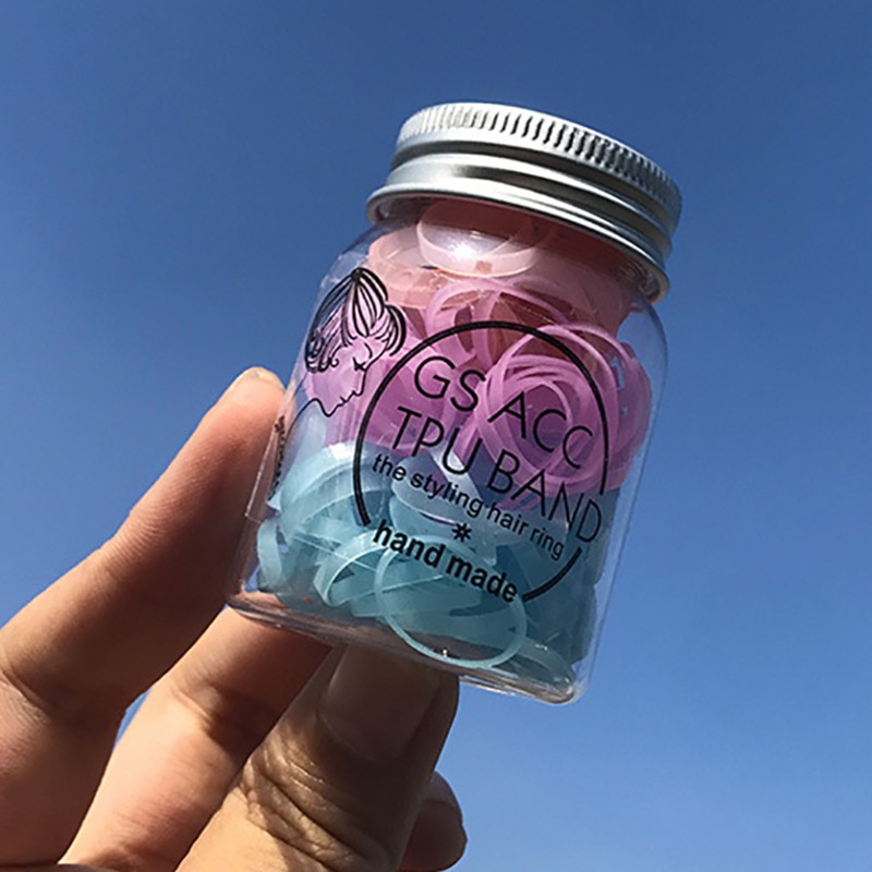 Hũ dây chun buộc tóc nhựa nhiều màu cho nữ