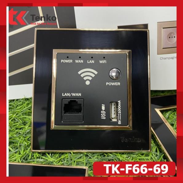 [Mã 252ELSALE hoàn 7% đơn 300K] Bộ phát Wifi Âm Tường Chuẩn N300 Hỗ Trợ USB 3G Chính Hãng Tenko TK-F66-69