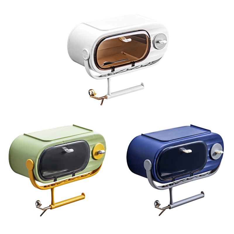 Hộp Đựng Khăn Giấy Gắn Tường Kèm Giá Đỡ Khăn Giấy Tiện Dụng