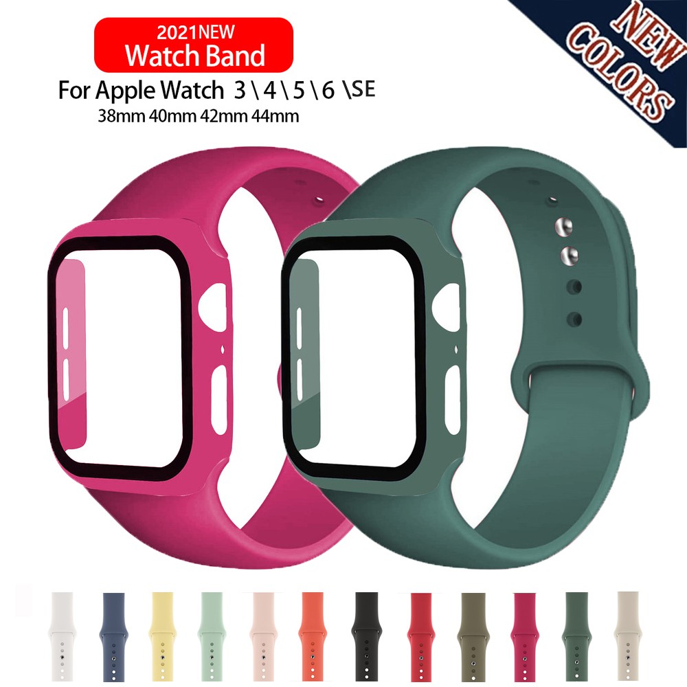 Dây Đeo Silicone Mềm Thoáng Khí Cho Đồng Hồ Thông Minh Apple Watch Series 6 / Se / 5 / 4 / 3 / 2 / 1 Kích Thước 38mm 40mm 42mm 44mm